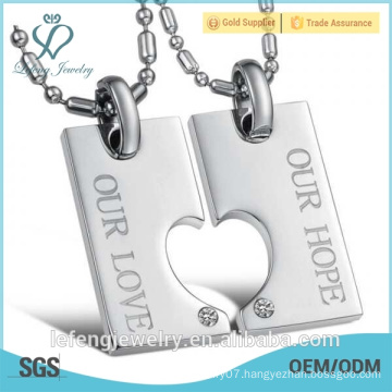 High quality white color jewelry stainless steel cheap heart necklace for girlfriend